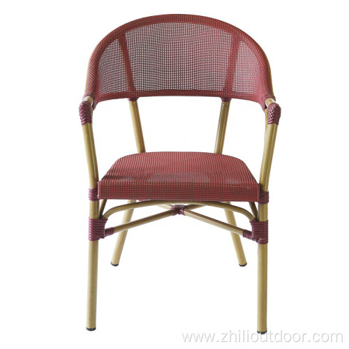 Garden Aluminum French Rattan Bistro Chairs